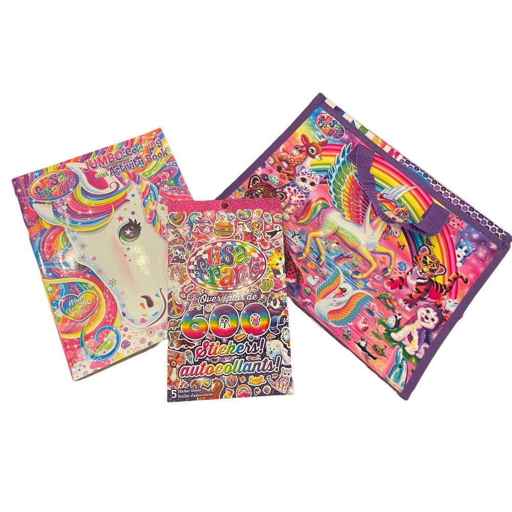 Lisa Frank Lot Stickers Coloring Book Trifold Activity Portfolio Stationary